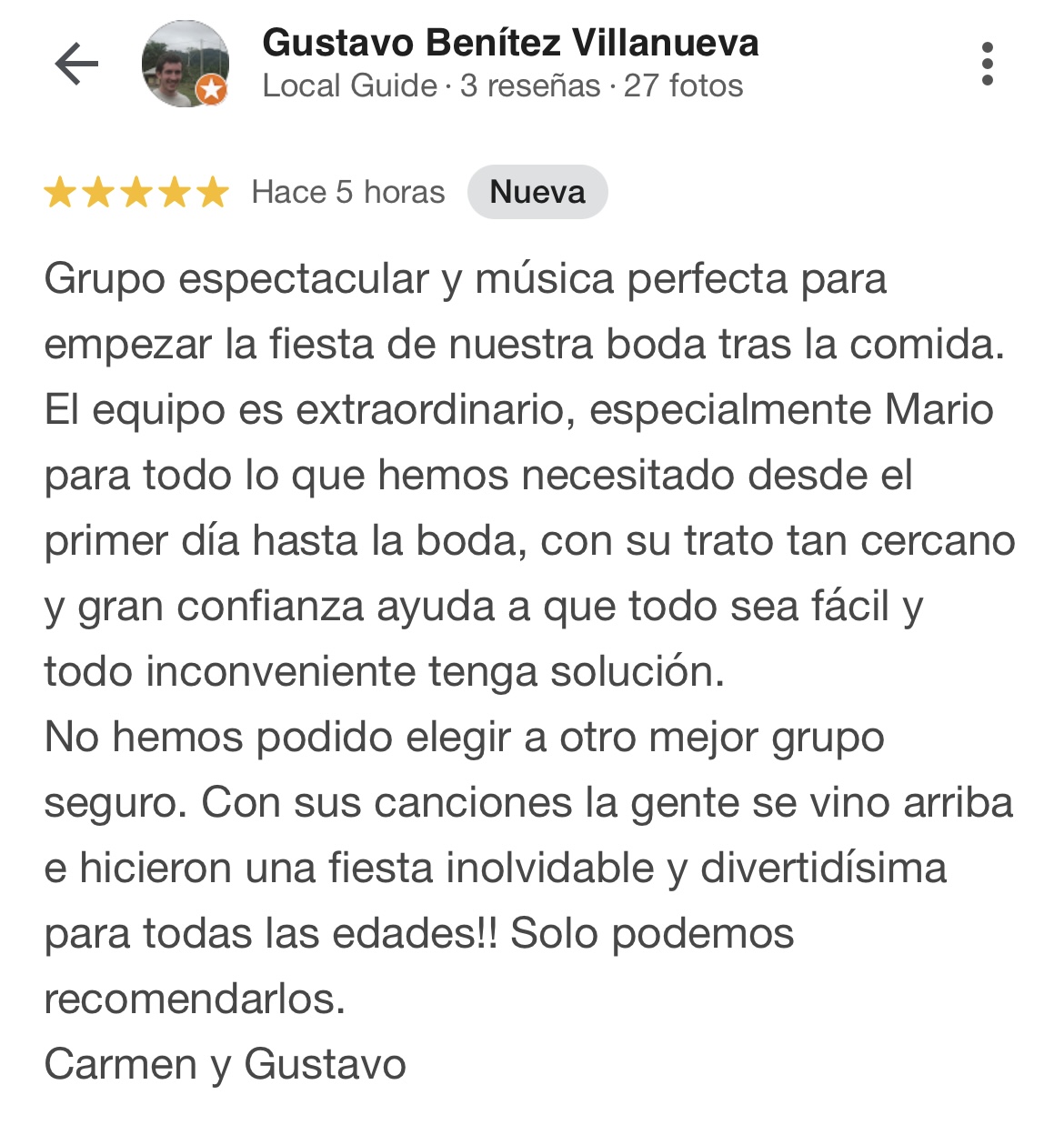 Agradecemos profundamente cada reseña que compartís sobre nuestros espectáculos